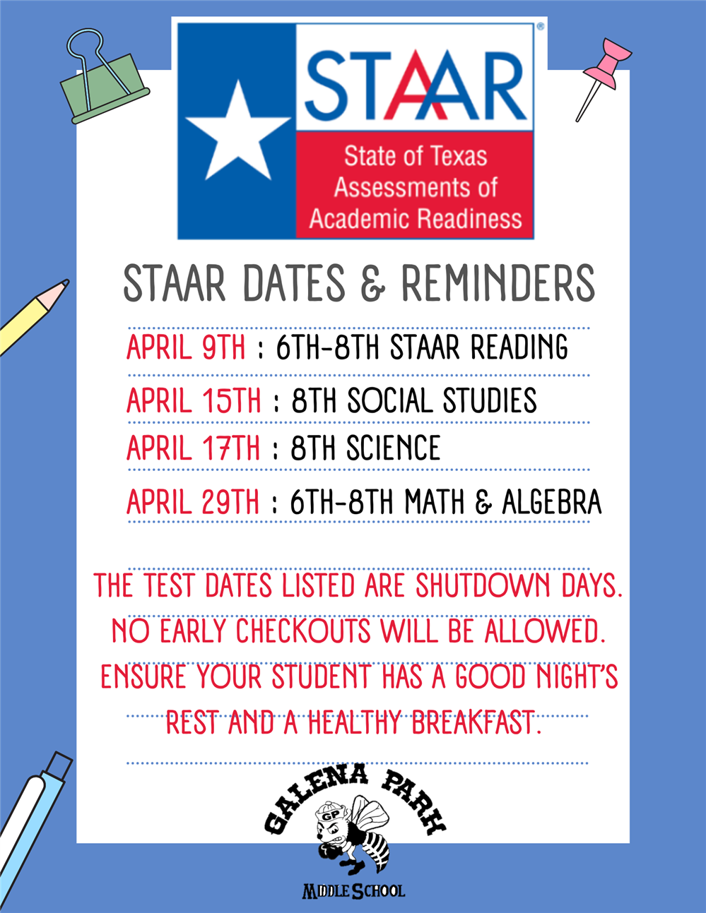  STAAR Testing Days